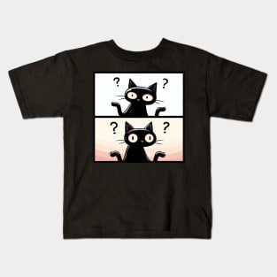 Confused Black Cats Kids T-Shirt